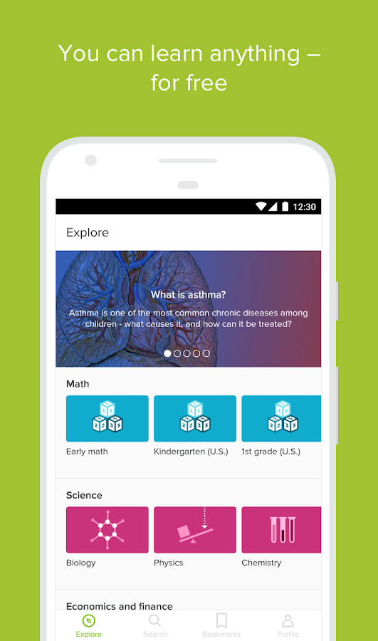 Khan Academy - learning app for students
